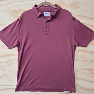 Linksoul Men's S Burgundy Polo Shirt 100% Cotton Short Sleeve Golf Casual